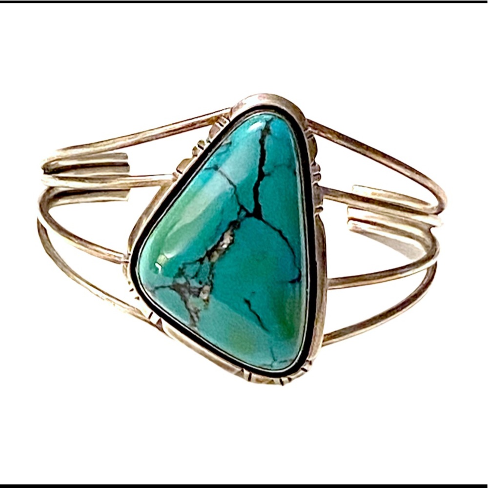 Large Turquoise Cuff Bracelet Native American - image 1